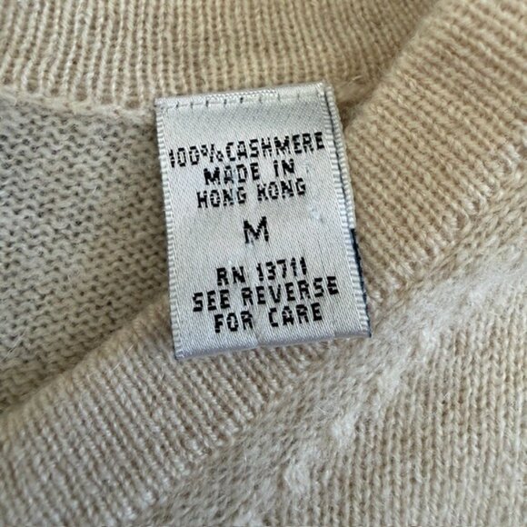 VALERIE STEVENS Beige Cream Cashmere Cardigan Sweater Medium - Picture 12 of 12